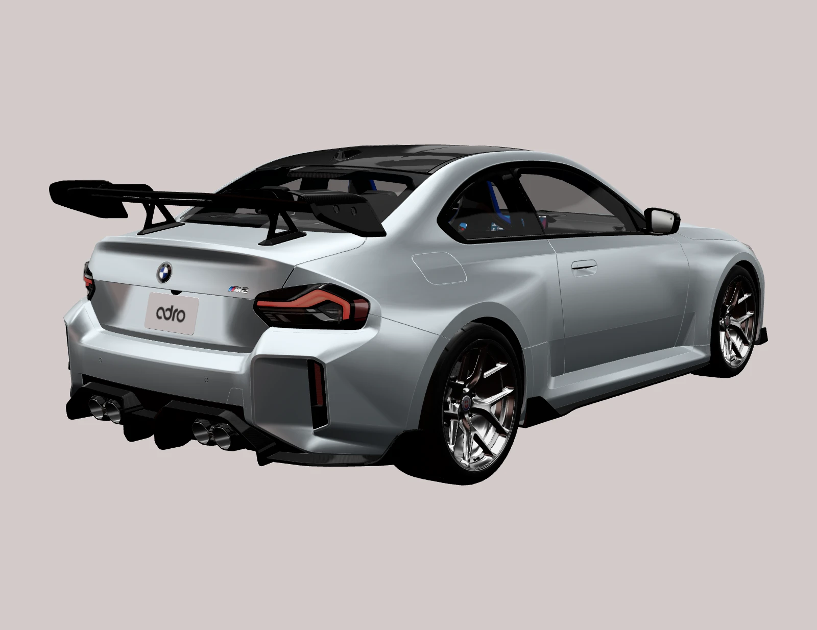 BMW M2 G87 ADRO, rear three-quarter view (3D render)
