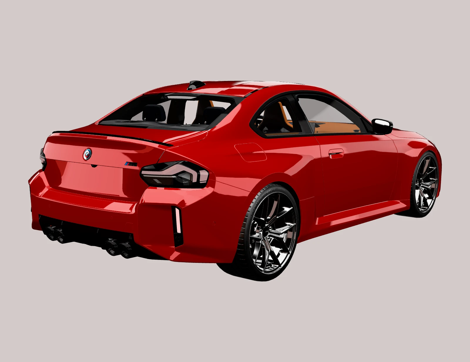 BMW M2 G87, rear three-quarter view (3D render)