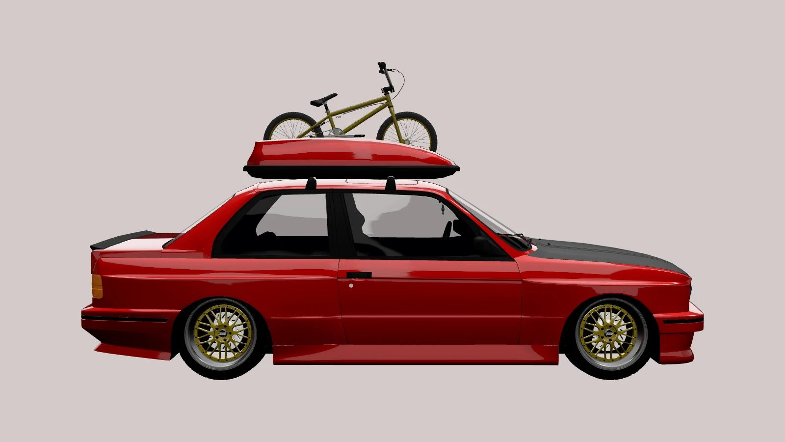 BMW M3 Coupé E30, side profile (3D render)