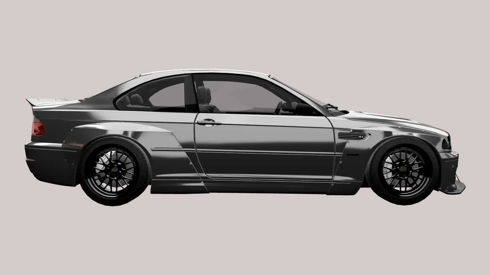 BMW M3 E46, side profile (3D render)