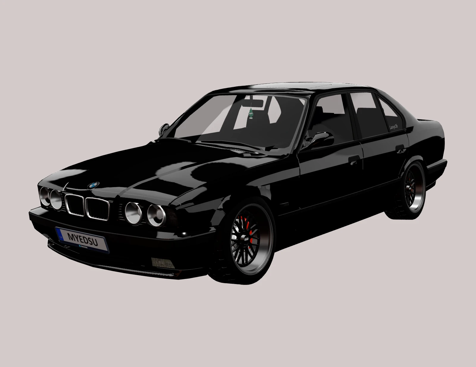 BMW M5 E34, rear three-quarter view (3D render)