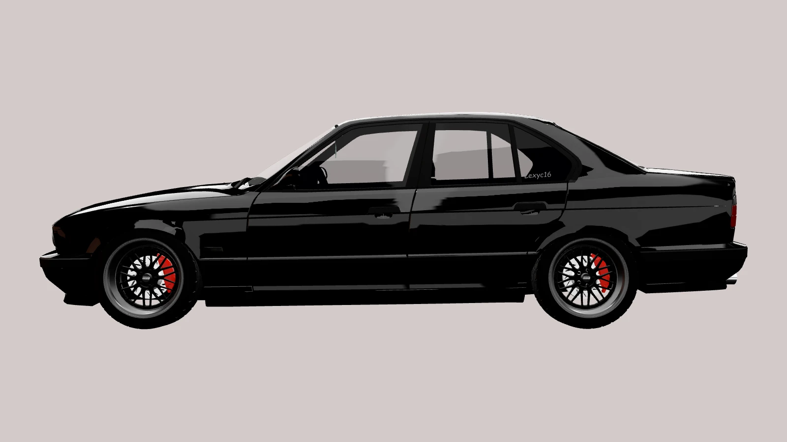 BMW M5 E34, side profile (3D render)
