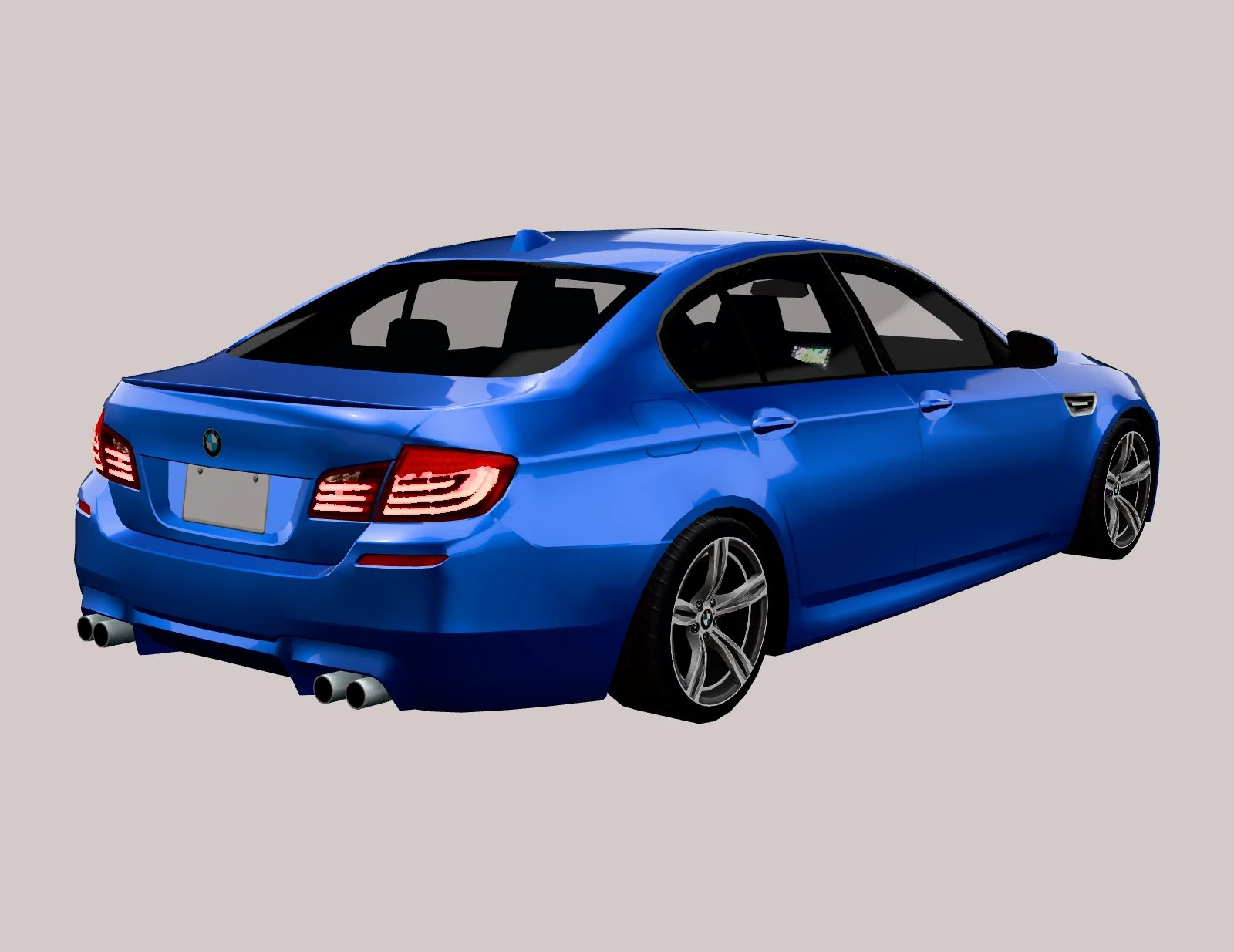 BMW M5 F10, rear three-quarter view (3D render)