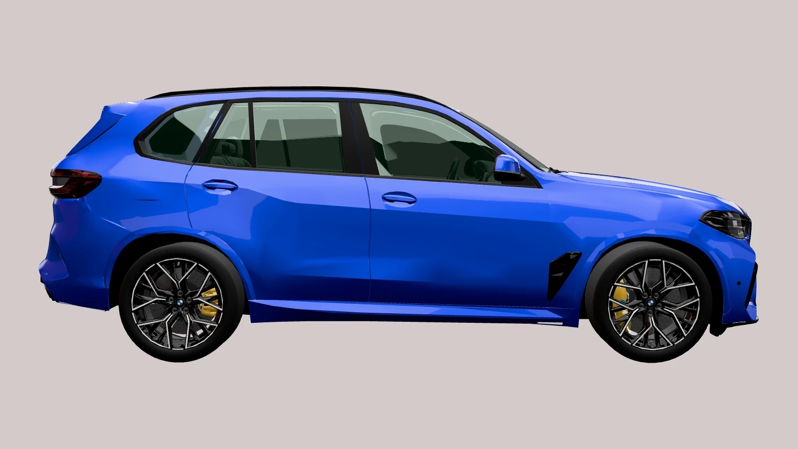 BMW X5 M Competition, side profile (3D render)